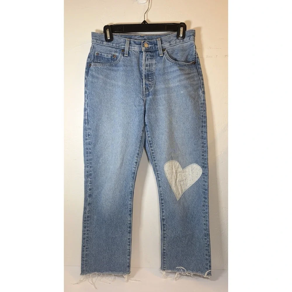 NWOT Levi's Womens 27x30 501 Limited Edition Jeans 150th Anniversary Heart Patch